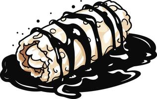 Chocolate Covered Cream Roll vector