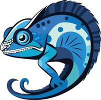 Blue Chameleon with Detailed Patterns vector