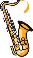 Saxophone Illustration in Yellow and Black vector