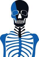Skeleton Illustration with Blue and Black Color Scheme vector