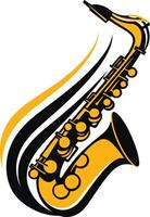 Saxophone in Black and Gold vector