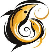 Abstract Swirling Fish Design vector