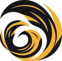 Abstract Swirling Design in Black and Gold vector
