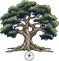 Illustration of a Mighty Tree with Deep Roots vector