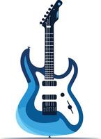 Electric Guitar With Blue and White Design vector