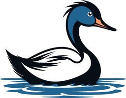 Illustration of a Duck Swimming in Water vector
