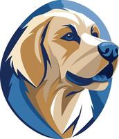 Golden Retriever with a Blue Background vector