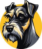 A Portrait of a Miniature Schnauzer vector