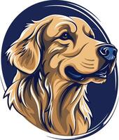 Golden Retriever Portrait in a Circle vector