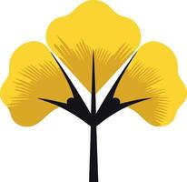 Stylized Tree with Yellow Leaves vector