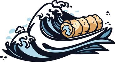 Japanese Wave with a Roll vector
