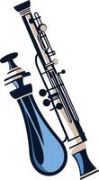 Vintage Illustration of a Flute and its Case vector