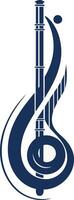 Abstract Treble Clef with a Line vector