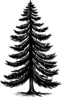 A simple silhouette of a tall pine tree, perfect for logos, illustrations, and design projects vector