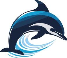 Dolphin Leaping Through the Waves vector