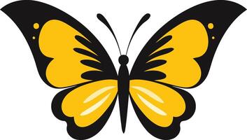 Yellow Butterfly with Black Wings vector