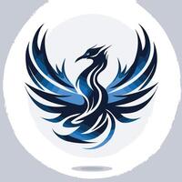 Abstract Blue and Black Phoenix Illustration vector