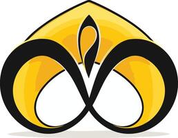 Abstract Graphic Design with Intertwined Shapes vector