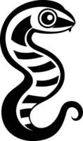 Black and white element illustration of a stylized snake vector