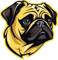 Portrait of a Pug Dog vector