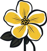 Simple Illustration of a Yellow Flower vector