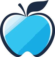 Blue Apple with a Dark Outline vector