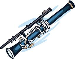 Blue Clarinet with a Detached Reed vector