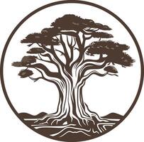 Silhouette of an Ancient Tree vector