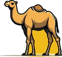Camel Illustration with Yellow Background vector