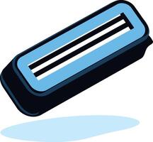 Blue and Black Rectangular Slot with a Rounded Edge vector