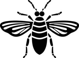 Simple, bold silhouette of a bee, perfect for logos, illustrations, and designs vector