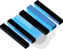 Abstract Geometric Pattern of Blue and Black Stripes vector