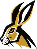 Abstract Black and Gold Rabbit Mascot vector