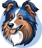 Portrait of a Friendly Collie vector