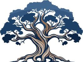 Majestic Tree with Deeply Rooted Branches vector