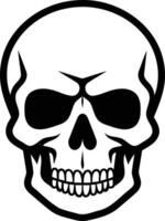 Simple yet powerful, this black and white skull illustration is a versatile design element for various projects vector