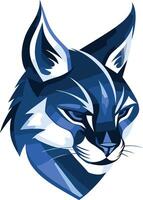 Blue and White Abstract Lynx Head vector