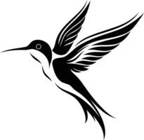 Stylized hummingbird silhouette, perfect for tattoo designs, logo creation, or any project requiring a graceful and elegant bird motif vector