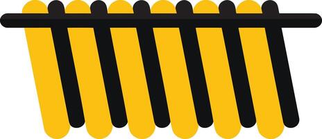 A Simple Illustration of a Yellow and Black Marimba vector