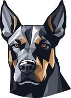 Geometric Portrait of a Doberman Pinscher vector