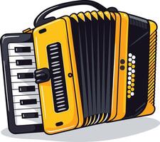Yellow Accordion with Black Keys vector