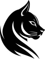 A bold, stylized black and white logo of a cat's head, perfect for branding or design projects vector