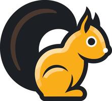 Cartoon Squirrel with a Big, Fluffy Tail vector