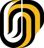 Abstract Graphic Design with Black and Yellow Curves vector