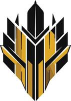 Abstract Geometric Design in Black and Gold vector