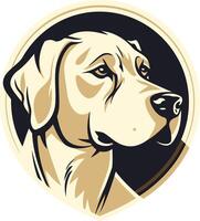 A Labrador Retriever Head in a Circular Emblem vector