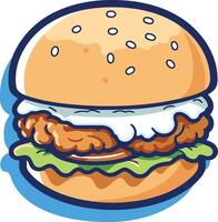Cartoon Illustration of a Delicious Burger vector