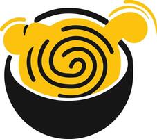 Abstract Swirling Design in Black and Yellow vector