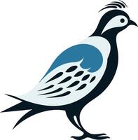 Stylized Illustration of a Quail vector
