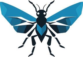 Geometric Abstract Blue Insect vector